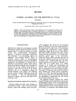 REVIEW WOMEN, ALCOHOL AND THE MENSTRUAL CYCLE