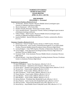 April 18 - Florence City Schools
