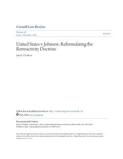 United States v. Johnson: Reformulating the Retroactivity Doctrine