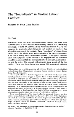 "Ingredients" in Violent Labour Conflict