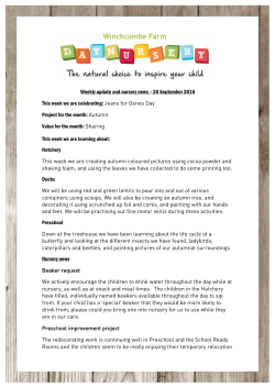Nursery Newsletter September 20th 2016