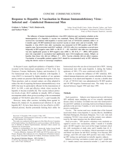 Response to Hepatitis A Vaccination in Human Immunodeficiency