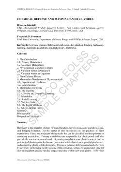 Chemical Defense and Mammalian Herbivores