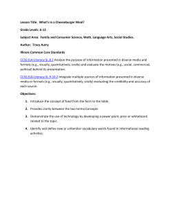 Lesson Title: What`s in a Cheeseburger Meal?