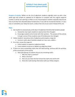 Activity 3: Facts about youth homelessness (group activity)