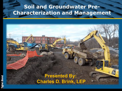 "Soil and Groundwater Pre-Characterization and Management"