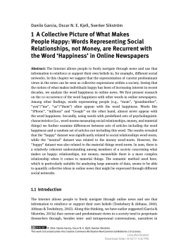 1 A Collective Picture of What Makes People Happy: Words