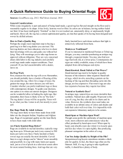 A Quick Reference Guide to Buying Oriental Rugs
