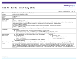 Bud, Not Buddy - Vocabulary Skills