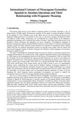 Intonational Contours of Nicaraguan Granadino Spanish in Absolute
