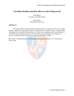 Circadian rhythms and their effects on advertising recall