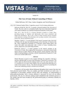 The Case of Liam: Ethical Counseling of Minors