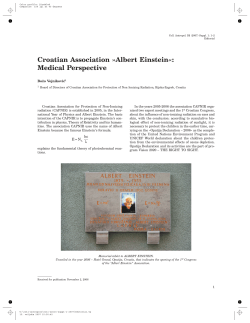 Croatian Association &raquo;Albert Einstein&laquo;: Medical Perspective