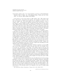 Commutative algebra with a view toward algebraic geometry, by