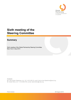 Summary – Global Partnership Steering Committee Meeting