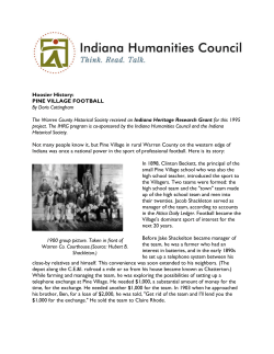 Hoosier History: PINE VILLAGE FOOTBALL By Doris Cottingham