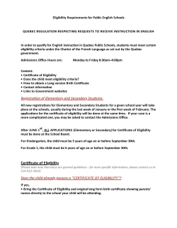 Eligibility Requirements for Public English Schools