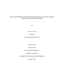 Population Pressure and Family Planning in the Case of Sub