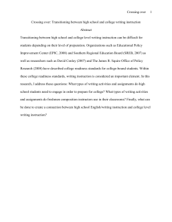 Crossing over: Transitioning between high school and college