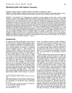 Stretching DNA with Optical Tweezers