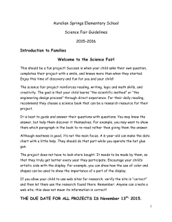 Science Fair Manual - Aurelian Springs Elementary School