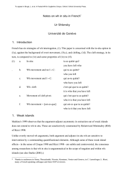 Notes on wh in situ in French