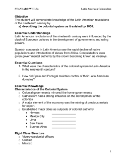 Objective The student will demonstrate knowledge of the Latin