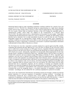 In the Matter of the Suspension of the Teaching Certificate of Chae
