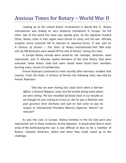 Anxious Times for Rotary &ndash; World War II