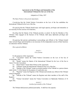 Agreement on the Privileges and Immunities of the