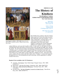 The History of Kindness - NYU Gallatin School of Individualized Study