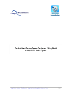 Catalyst iVault Backup System Details and Pricing Model Catalyst