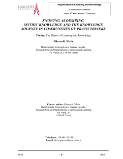 knowing as desiring. mythic knowledge and the knowledge journey