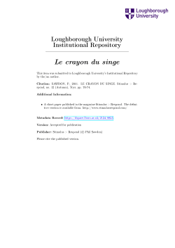 Le crayon du singe - Loughborough University Institutional Repository
