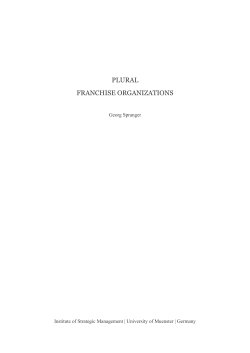 PLURAL FRANCHISE ORGANIZATIONS