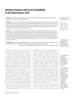 Abortion Incidence and Service Availability in the United States