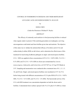 CONTROL OF FOODBORNE PATHOGENS AND THEIR BIOFILMS