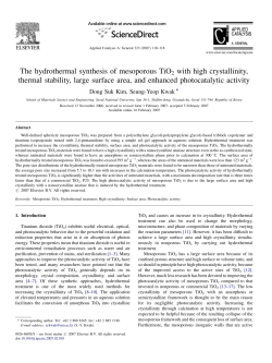 The hydrothermal synthesis of mesoporous TiO2 with high