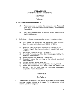APEDA Rules (As on date including Ammendments)
