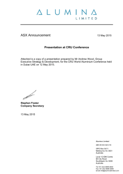 ASX Announcement - Alumina Limited