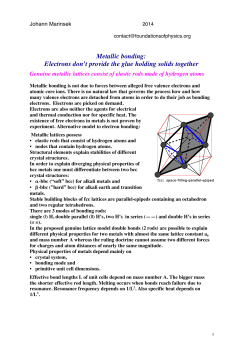 Metallic bonding: Electrons don`t provide the glue holding solids