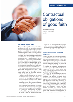 Contractual obligations of good faith