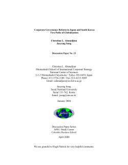 Corporate Governance Reform in Japan and South Korea:
