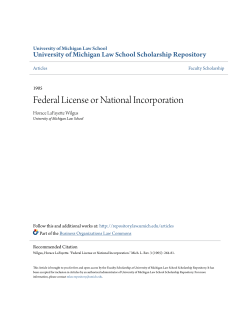 Federal License or National Incorporation