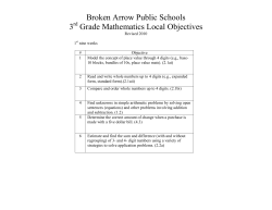 Broken Arrow Public Schools 3 Grade Mathematics