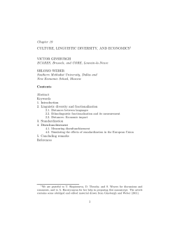 culture, linguistic diversity, and economics1