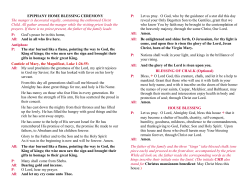 Epiphany Ceremony 2016 - Family in Feast and Feria