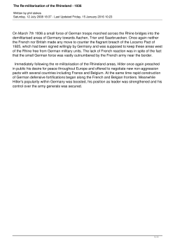 The Re-militarisation of the Rhineland - 1936