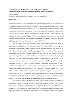 Developments in the EEC/EC 1960-1973 as Perceived within the