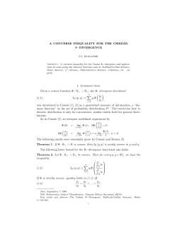 A CONVERSE INEQUALITY FOR THE CSISZ&acute;AR &Phi;
